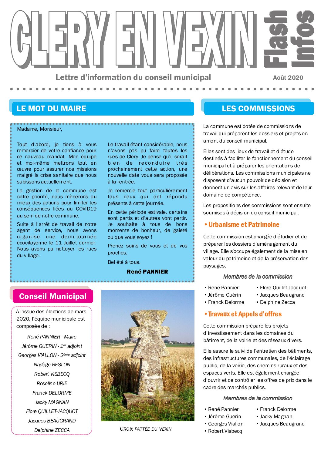 Lettre d’information – Aout 2020