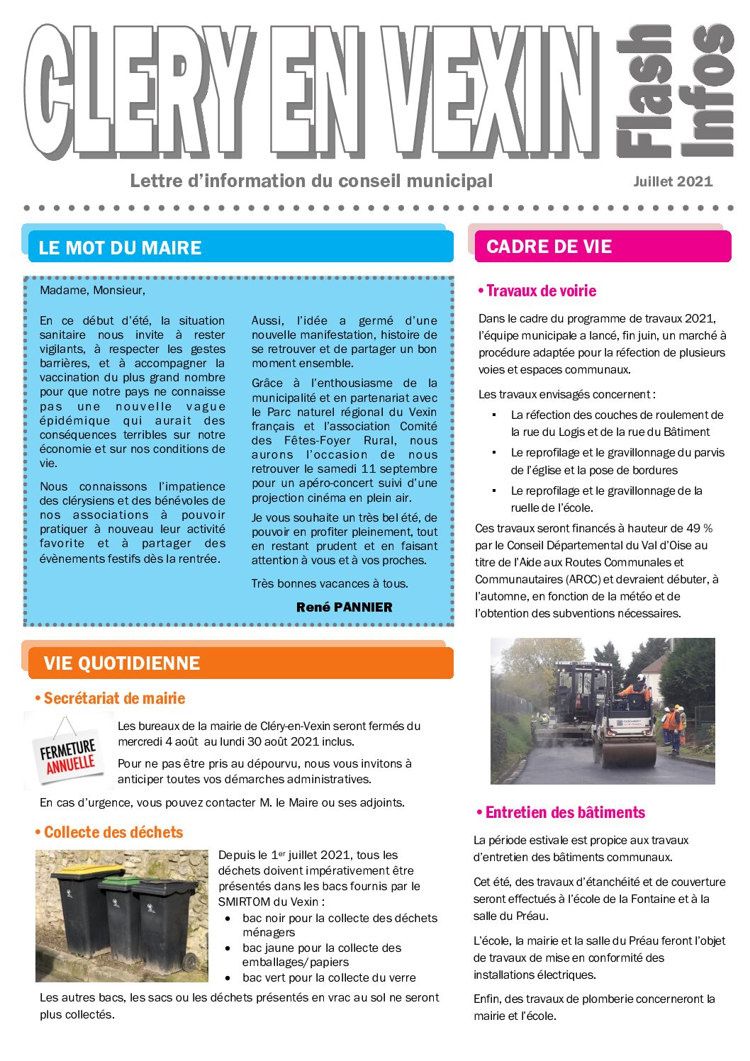 Lettre d’information – Juillet 2021